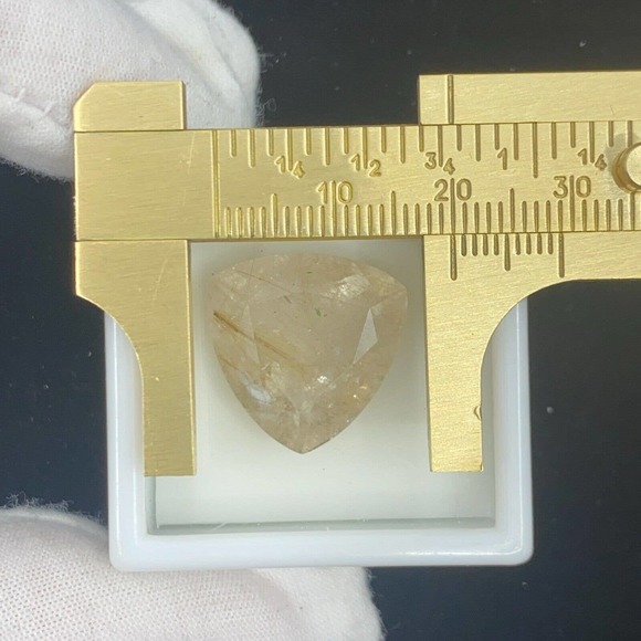 Faceted Trillion Gold Rutilated Quartz - 10.75ct - JTV - ESTATE SALE FIND - Picture 1 of 8
